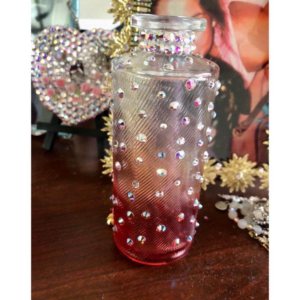 5in Pink & Clear Bedazzled Ombre Vase